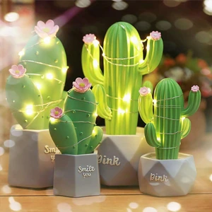 Small Creative Night Light Bedroom Decoration Children's Gift LED Cactus Table Lamp
