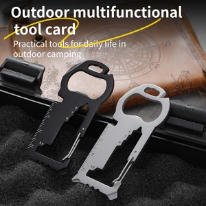 Stainless Steel Survival Multi-Function Carabiner Keychain Bottle Opener Screwdriver-Durable Lightweight For Hiking Camping