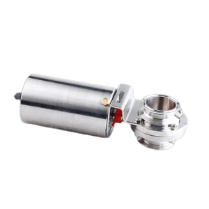 Sanitary Pneumatic Stainless Steel butterfly Valve with Pneumatic Actuator butterfly Valve