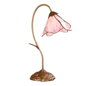 TFT-1156 Decorative Stained Glass 2-Light Flower Lamparas De Escritorio