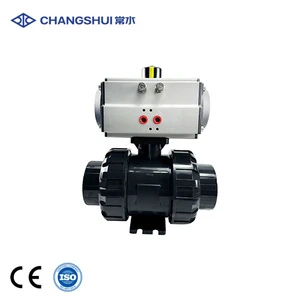 UPVC Pneumatic Ball Valve OEM for Water Treatment and Chemical Pipeline -22-284F Operating Temp. 2.5-8 Bar Pressure