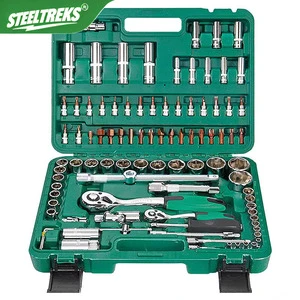 New 94PCS Pieces Multi Repair Automobile Tools Mechanic Ratchet Wrench Socket Set 1/2 House Complete Auto Tool Kits for Car Box
