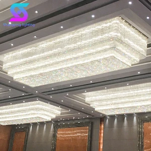 High Quality Custom Large Crystal LED Ceiling Chandelier for Hotels and Banquet Halls Commercial Center Luxury Project