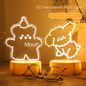 Cartoon Anime Insulated Touch Control Battery Powered Small Bedside Sleep Lamp LED Night Light for Desktop Use