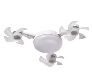 Modern 5-Blade LED Ceiling Fan with 60W Motor Remote Control Foldable Drone-Shaped Design Dimmable CCT for Restaurant Bathrooms