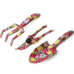 Value Aluminum Alloy 3-Piece Printed Floral Tool Set Gift Handmade Garden Tool Set Garden Mini Tool Set