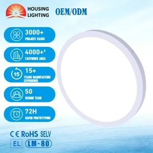 100-120lm/W 400mm 500mm 600mm Acrylic Round Led Ceiling Light PF>0.9 With Motion Sensor For Shopping Mall