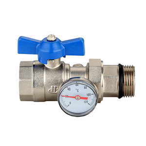 Factory Direct Supply DN25 PN16 Ball Valve Heating Manifold Ball Valve With Temperature Gauge