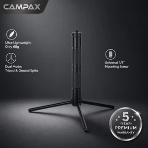 CAMPAX Branded Dual-use Aluminum Alloy Camping Light Stand Tripod Ground Stake Portable Lightweight All Seasons Detachable