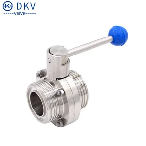 DKV Sanitary Thread Butterfly Valves With Pull Handle 51mm DN65 Stainless Steel 304 Threaded SMS butterfly Valve Manufacturer