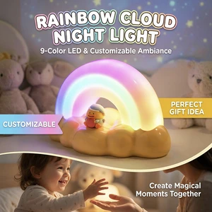Color Changing Night Light RGB LED Lamp with Remote Control USB Rechargeable Bedside Atmosphere Light