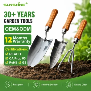 SUNSHINE Garden Tools Set Wood Handle Stainless Steel Spade Suitable for Lawn and Garden