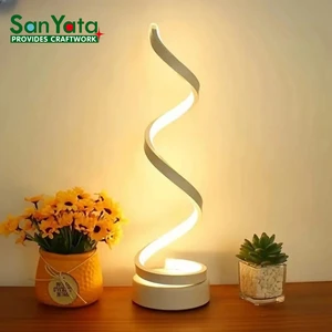 Spiral LED Desk Lamp, USB Rechargeable Touch Control Dimmable Bedside Night Light for Bedroom & Office Decor (OEM)