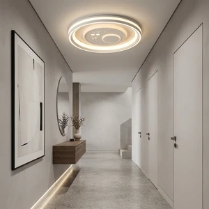 Sleek Multi-Ring Ceiling Fan Light with Seamless Lighting and Cooling Functions Delivering Superior Utility for High-End Bedroom