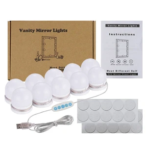 LED Vanity Lights for Mirror 10 Dimmable Bulbs for Mirror Lights with High CRI 90 & IP44 for Makeup Dressing Room Bathroom