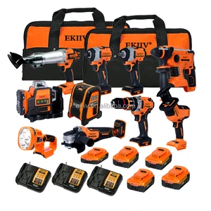 EKIIV High Electric Tool Set Cordless Combo Suit Kits Full Range Industrial Profession Cordless Tool Set Tools Kit