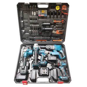 Factory Wholesale OEM Combo Power Tools 5-Piece Kit 21V Cordless Drills Impact Wrench Hammer Set Lithium Battery Hard Case