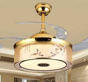 Guangdong Jiangmen Factory New Arrival Modern Simple Invisible Ceiling Fan Lamp, Frequency Conversion All-in-one LED Fan Light