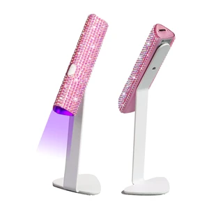 Mini USB Triangle Nail Lamp 3w Cordless Diamond & Nail Dryer LED 395nm Small Curing Light with Stand for Salon & Home