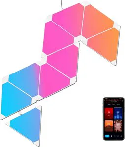 CL Lighting RGBIC Gaming Ambient LED Lamp White Triangle Lights with Music Sync & Sound for Bedroom App Controlled Decor