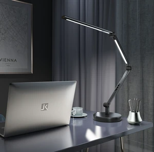 Touch-controlled Foldable Aluminium Desk Lamp Adjustable Brightness/colour Dual Light Sources Memory/timer Function Simple Eye
