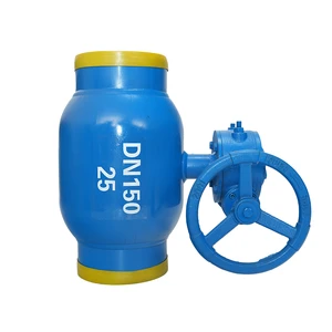 OEM Customized Ductile Iron Welded Worm Gear Operated Oil Gas Pipeline System API Standard Ball Valve