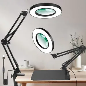 LED Desk Lamp with Long Swing Arm Clamp Dimmable Eco-Friendly Task Light for Office Study Architect Workbench Reading-Eye-Caring