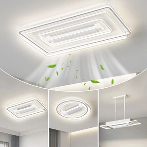Morden Simple Living Room Bedroom 220v Smart Bladeless Ceiling square Fan with Light and Remote Control