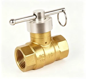 Encrypted Manual Brass Ball Valve Water Meter Inlet Threaded Connection Sizes 1/2 Inch 1 Inch PN16 Pressure Rating OEM Available