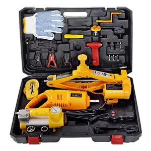 4 in 1 Electric Car Jack with LED Light Impact Set Hydraulic Wrench Inflatable Pump-All-in-One Car Repair Tool