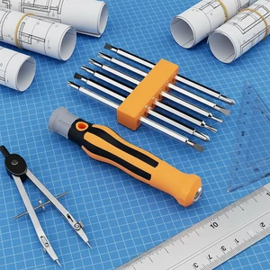 Magnetic Steel Multi-Functional Screwdriver Set with Various Bits for Home Repair and DIY OEM Customization Supported