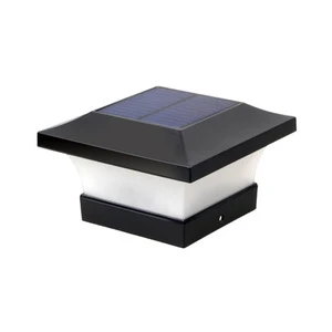 6LED IP65 Waterproof Solar LED Post Lights Solar Power Fence Light Square Black Landscape Post Lamp Column Lamp Garden
