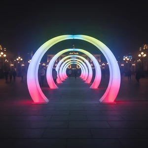 Colorful IP65 Waterproof Rechargeable LED Tunnel Light with Remote Control Backyard Decorations