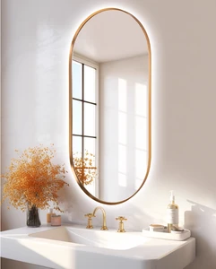 Oval Light Luxury Smart Backlight Anti-fog Mirror Ins Style For Toilet Bathroom Use