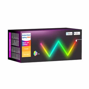 Colour Tuya WIFI Music Sync DIY Night Gaming Room Decoration Glide Wall Lamp RGB Smart Led Tube Light Bar