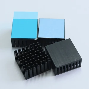 28x28x15mm Black Anodized Aluminum Heat Sink Adhesive 3M 8810 Thermal Conductivity Double Sided Tape CPU Chip Cooling