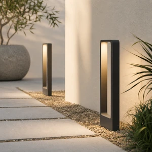 Modern IP65 Waterproof LED Bollard Lawn Light Aluminum 3000K Warm White Pathway Garden Lamp with CE RoHS