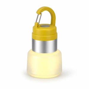 WC-102 Rechargeable LED Camping Lantern RGB Multi Color Hanging Tent Light with Carabiner, Removable Shade for Camping Car