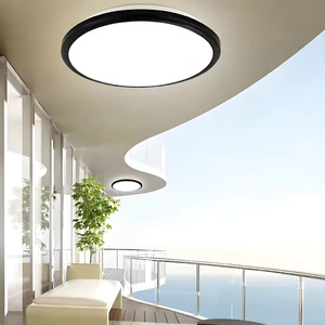 300mm 18w Round Ultra Thin Led Tri-proof Light Ip54 Waterproof Balcony Kitchen Bathroom Lamp Plastic 90 Modern 20 Laser Printing