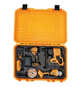 20V Cordless Power Tool Combo Kit Cordless Rotary Hammer Impact Wrench Angle Grinder Lithium Battery Power Tools Set
