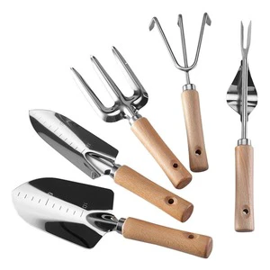 GT92 5-Piece Garden Tool Set with Ergonomic Digging Shovel and Trowel for Outdoor Planting and Weeding