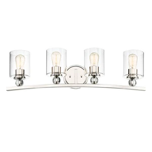 Wholesale 4 Light Brushed Nickel Glass Shade Bathroom Hotel Vanity Light