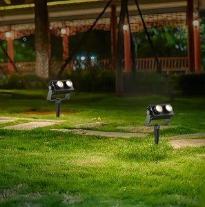 24W New Design Modern Outdoor Spike Light Black IP65 Waterproof Hotel Garden Led Outdoor Flood Light