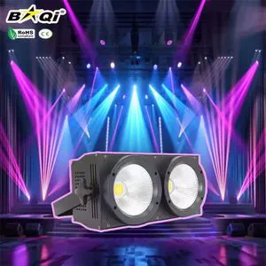 200W COB Stage Audience LED Blinder High Brightness 2-Eyes DMX Spotlights with White Beam Ra90 50000h+ for Night Club Landscape