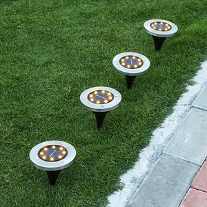 Solar Power Buried Stair Light Outdoor Garden Pathway Floor 8led Ground Lights