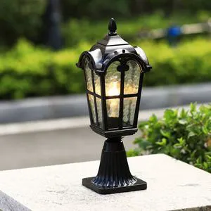 Modern Outdoor Integrated Garden Pillar Lamp E27 Base LED Light Source Waterproof Aluminum Body IP65 Rating
