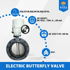 Reliable Long Lifespan IP67 4-20mA 2000Nm Ductile Iron PN16 DN40-DN700 Flange Connection Electric Butterfly Valve