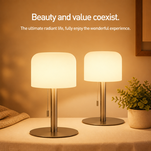 Rechargeable Cordless RGB Table Lamp Pull Cord Dimmable 3 Color Wireless Battery Portable Bedside Lamp for Bedroom Study