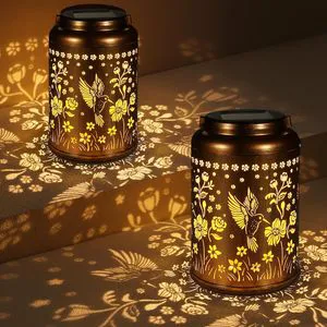 Factory Direct Small Hummingbird Iron Solar Garden Light Waterproof IP65 LED 2700K Warm White Light Sensor Decorative Solar