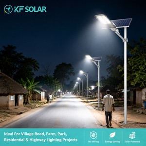 KFSOLAR Solar Street Light Pole Solar Flood Lights Outdoor Waterproof Led Outdoor Solar Lights for Garden Decor